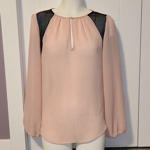 🪷Zara Basic Blush Blouse with Lace